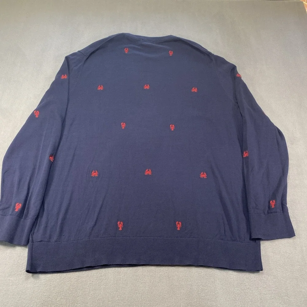 Brooks‎ Brothers Pull Over Sweater Crew Neck 2XL Navy Lobsters Coastal Beach